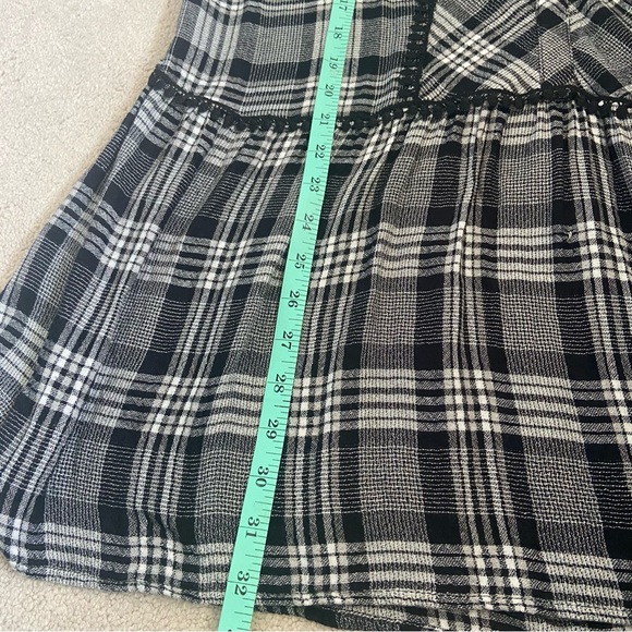 ZARA Plaid Babydoll Embroidered Dress - Picture 6 of 8